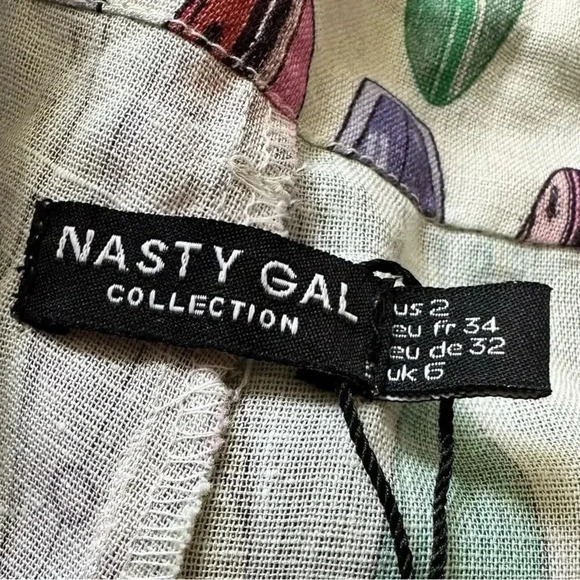 Nasty Gal Surf Board Print Wide Leg Trouser Pants Size 2 NWT - Picture 7 of 9